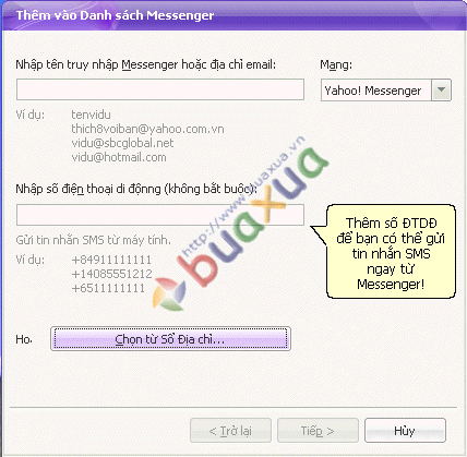 Thêm vào danh sách Messenger