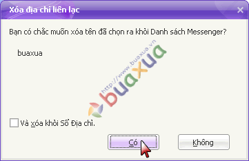 Xóa địa chỉ liên lạc