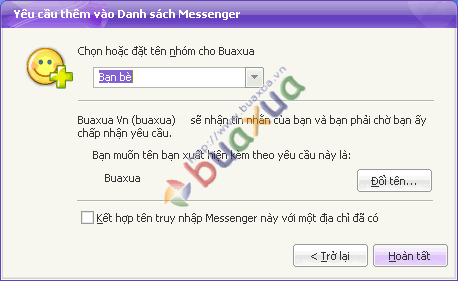 Chọn nhóm để thêm vào
