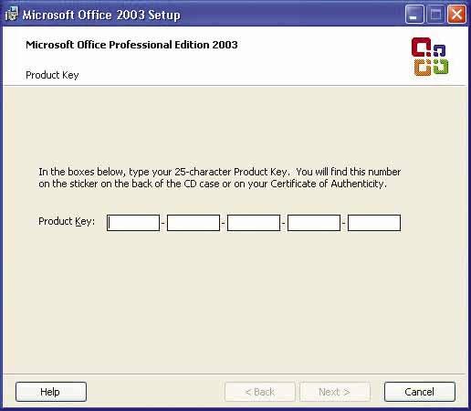 Cách cài MS Office 2003 
