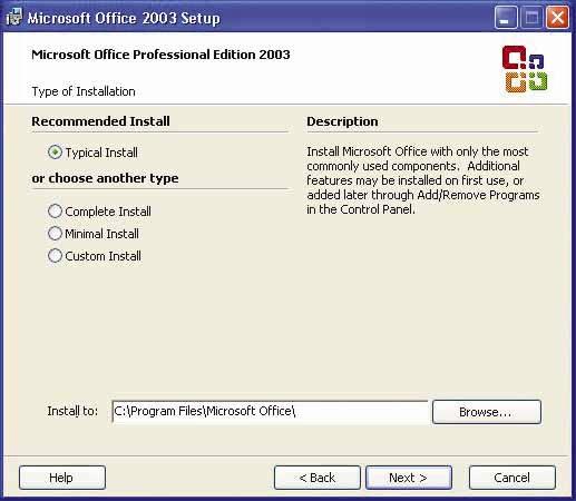 Cách cài MS Office 2003 