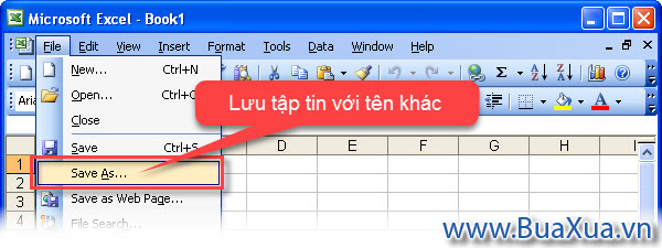 Truy cập vào trình đơn File và chọn Save As