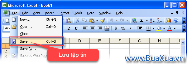 Truy cập vào trình đơn File và chọn Save