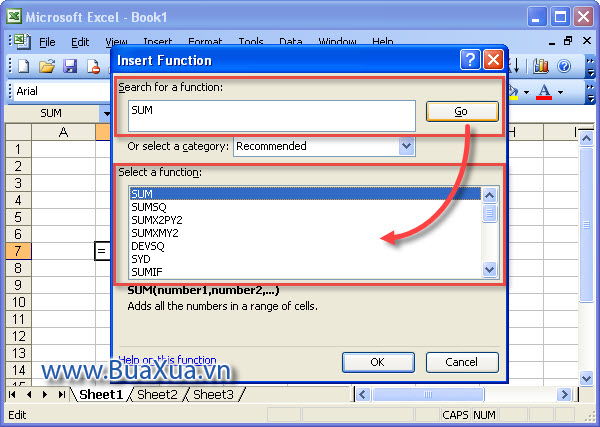 Tìm kiếm hàm - Search for a function Trong excel 2003