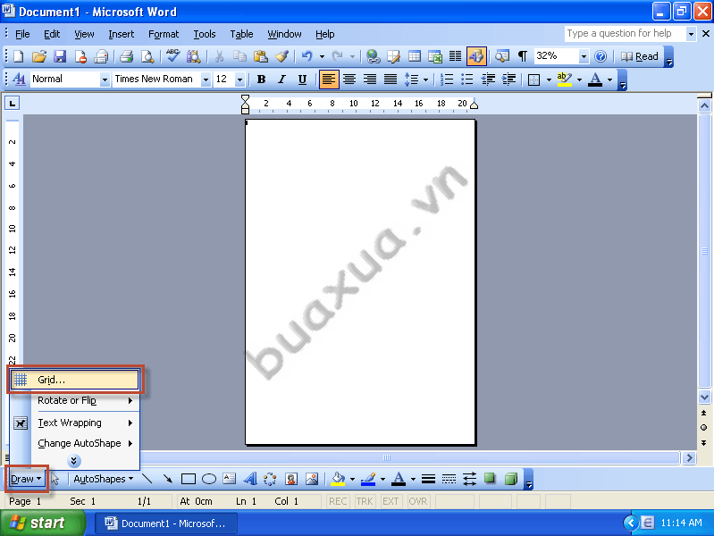 Phân chia trang giấy bằng công cụ tạo lưới (Grid)