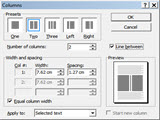 Cách chia văn bản thành nhiều cột trong MS Word 2003