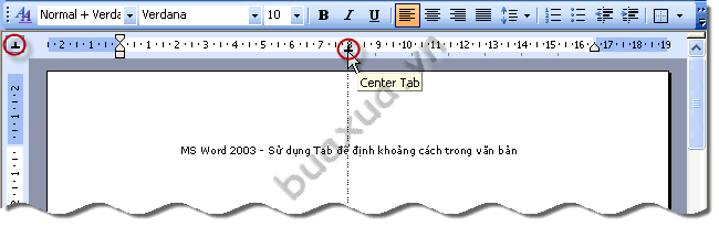 Center Tab - Tab giữa trong Word