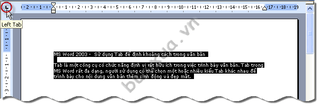 chọn đúng dấu Tab cần đặt