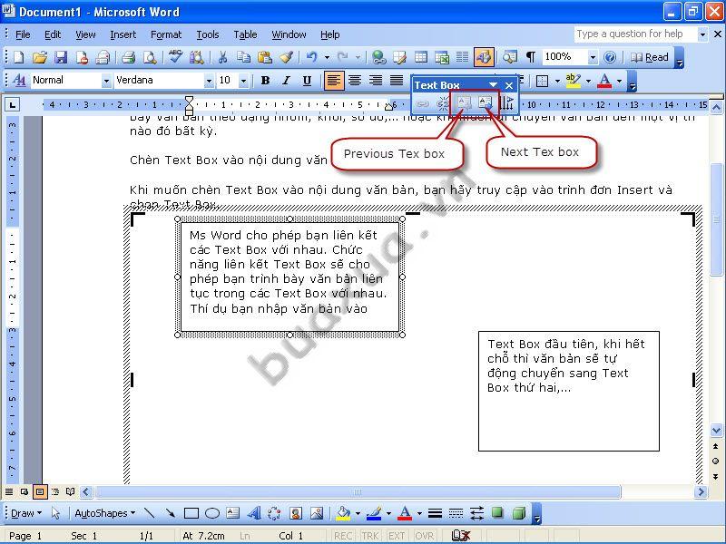 Chuyển giữa các Text Box liên kết với nhau