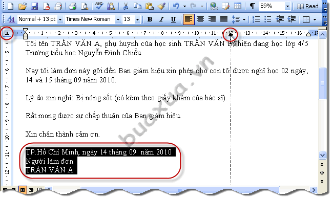 đặt nút Tab