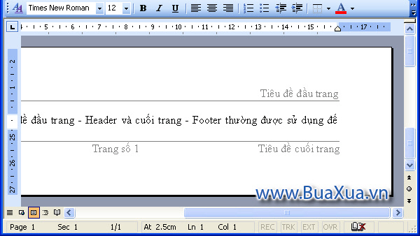Cách định khoảng cách cho tiêu đề đầu trang và cuối trang ...