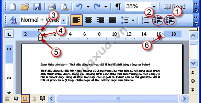 Các công cụ chỉnh lề Indent