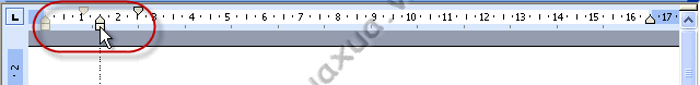 First Line Indent và nút Hanging Indent sẽ di chuyển theo