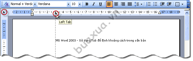Left Tab - Tab trái trong Word