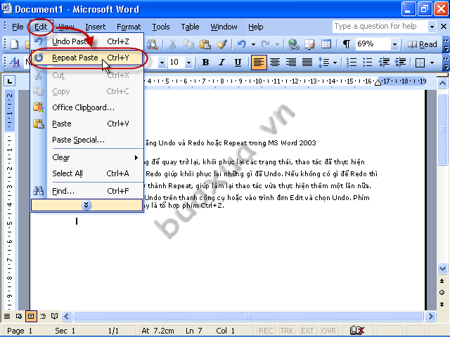 Sử dụng chức năng Repeat