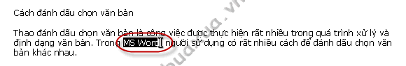 Chọn một hoặc nhiều chữ liên tiếp