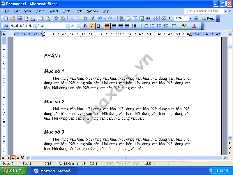 Áp dụng kiểu và định dạng chữ bằng công cụ Sytles and Formatting