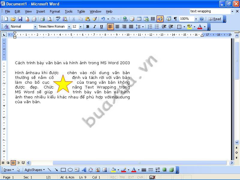 Text Wrapping - Through