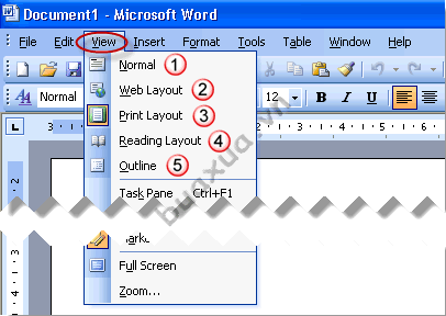 Thiết lập màn hình soạn thảo View Layout trong Word