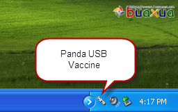 Biểu tượng của Panda USB Vaccine ở khay hệ thống