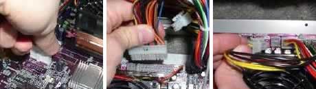 Cắm các đầu dây cung cấp nguồn vào Mainboard