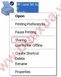 chọn Sharing...