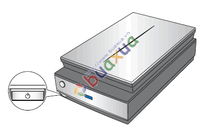 Bật công tắc điện trên máy quét