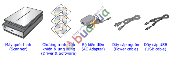 Các phụ kiện kèm theo máy quét