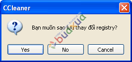 Tùy chọn sao lưu Registry