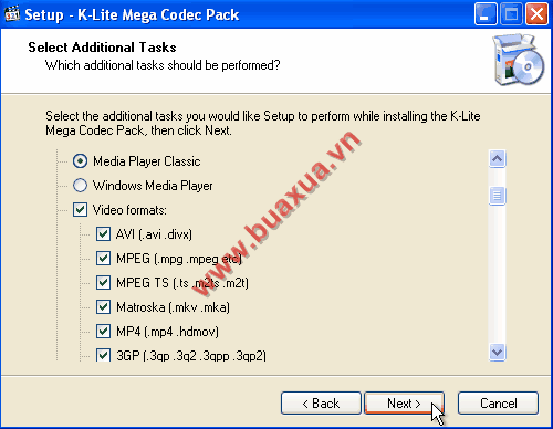Select Additional Tasks