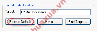 Phụ hồi lại thư mục My Documents theo mặc định