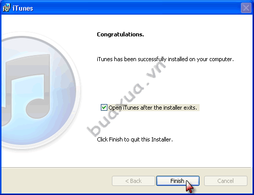 Hoàn tất cài đặt iTunes