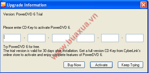 Nhập số CD-Key