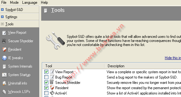 Spybot - Search & Destroy Tools