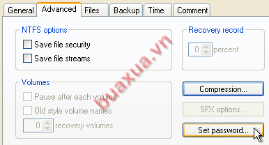 Chọn thẻ Advanced và nhấn Set password