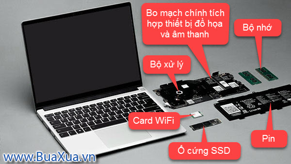 Các bộ phận bên trong của máy vi tính xách tay