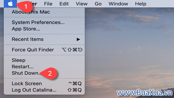 Tắt máy vi tính sử dụng hệ điều hành macOS