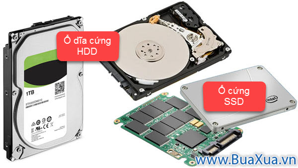 Ổ cứng là nơi lưu trữ phần mềm, tài liệu và các tập tin khác của bạn trong máy vi tính