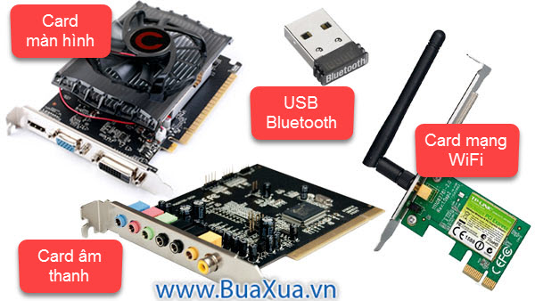 Một số loại thẻ mở rộng thường được lắp trong máy vi tính