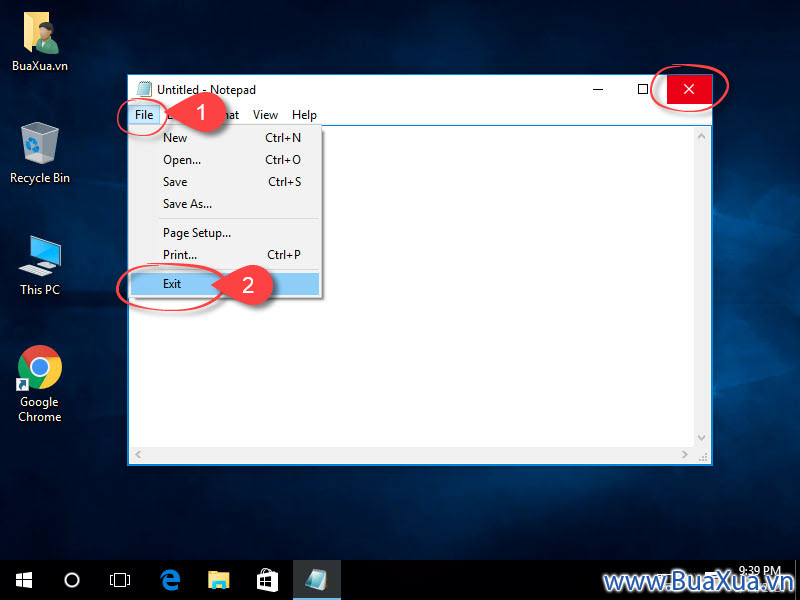Đóng một một của sổ chương trình trong Windows