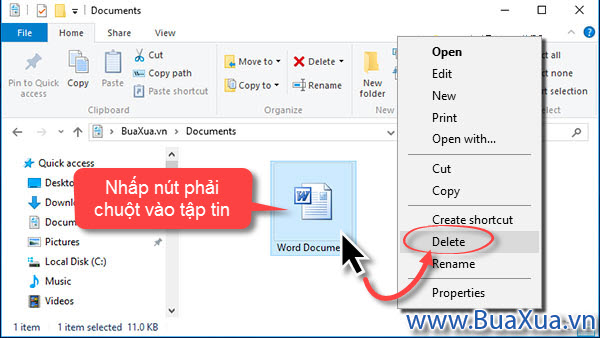 Xóa thư mục hay tập tin