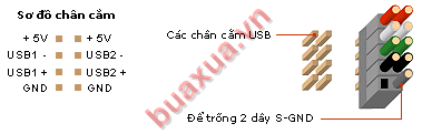 Cách kết nối đầu dây 2x5 trên một số chân cắm của Mainboard