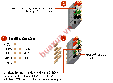 Cách kết nối đầu dây 2x5 trên một số chân cắm của Mainboard
