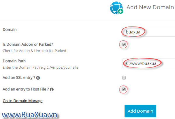 Tạo tên miền buxua trên Localhost