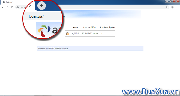 Truy cập trang web buaxua trên Localhost