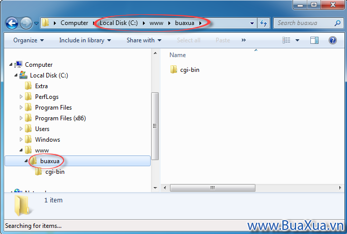 Thư mục chứa website buaxua