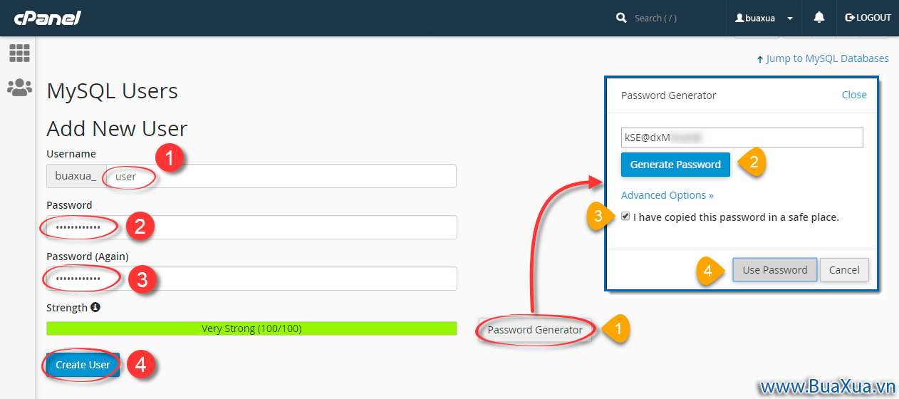Tạo một User mới trong cPanel