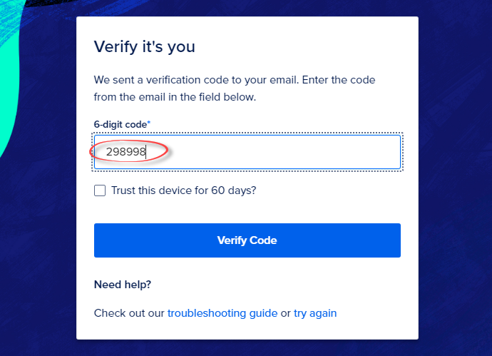 Nhập mã xác nhận khi đăng nhập vào tài khoản tại Digital Ocean