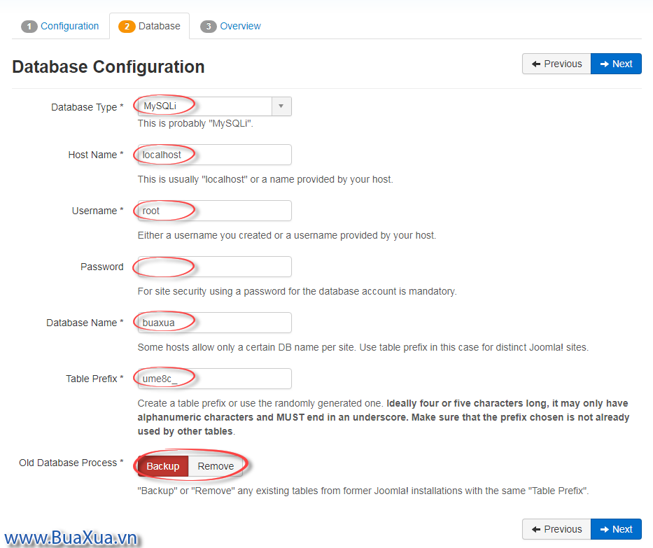 Database Configuration - Cấu hình cơ sở dữ liệu