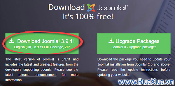 Tải gói cài đặt Joomla!